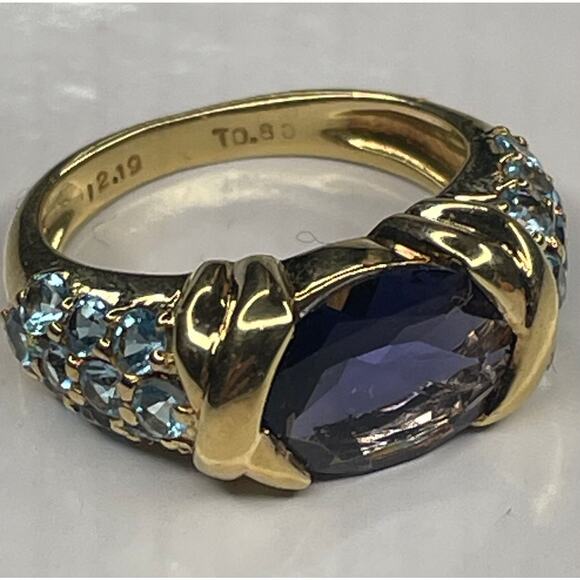 18k Solid Gold 2.19 CT Tanzanite Ring size 5 - Picture 3 of 8